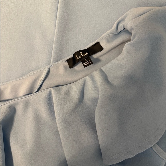 Lulu's Soft Blue Ruffle Dress - Picture 3 of 4